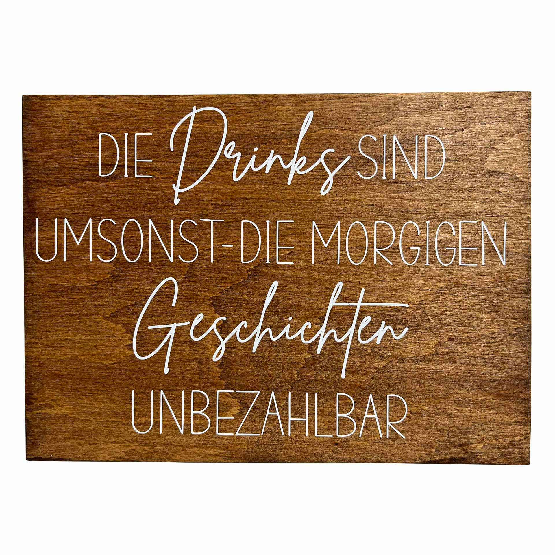 Schild: Drinks